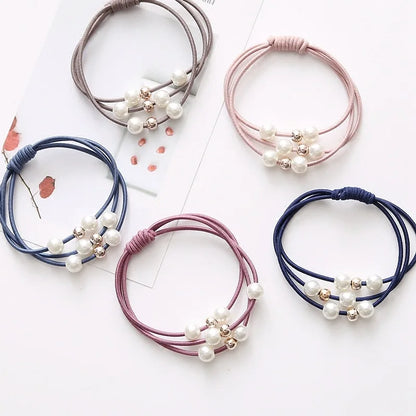 Girls Sweet Pearl Elastic Hair Bands