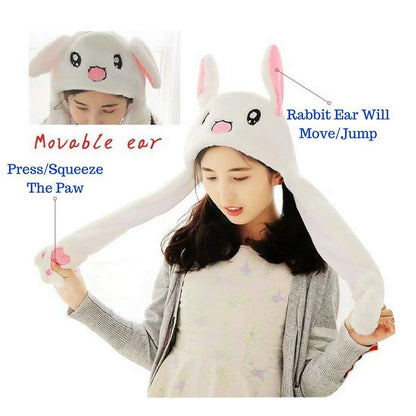 Cute Bunny Ears Hat Moving Rabbit Soft Jumping