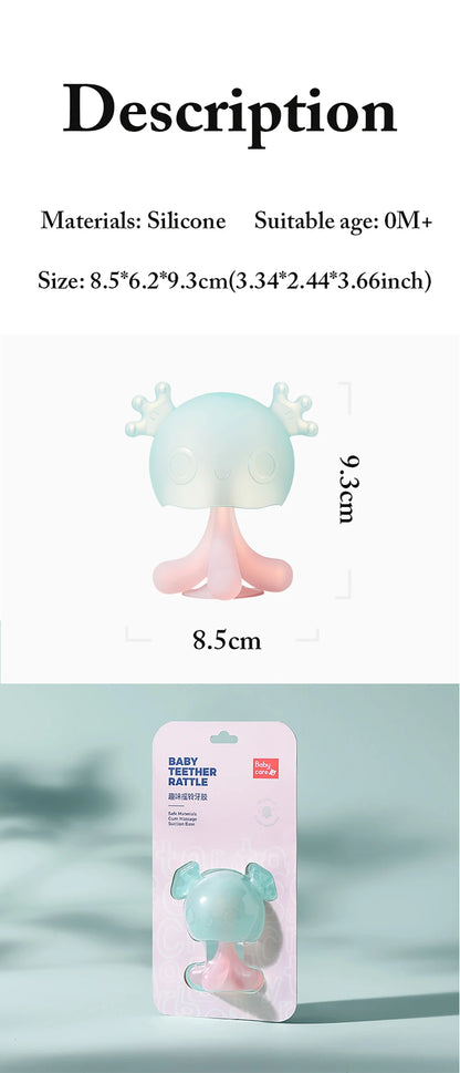 BC Babycare Baby Animal Silicone Rattle Teether Jellyfish