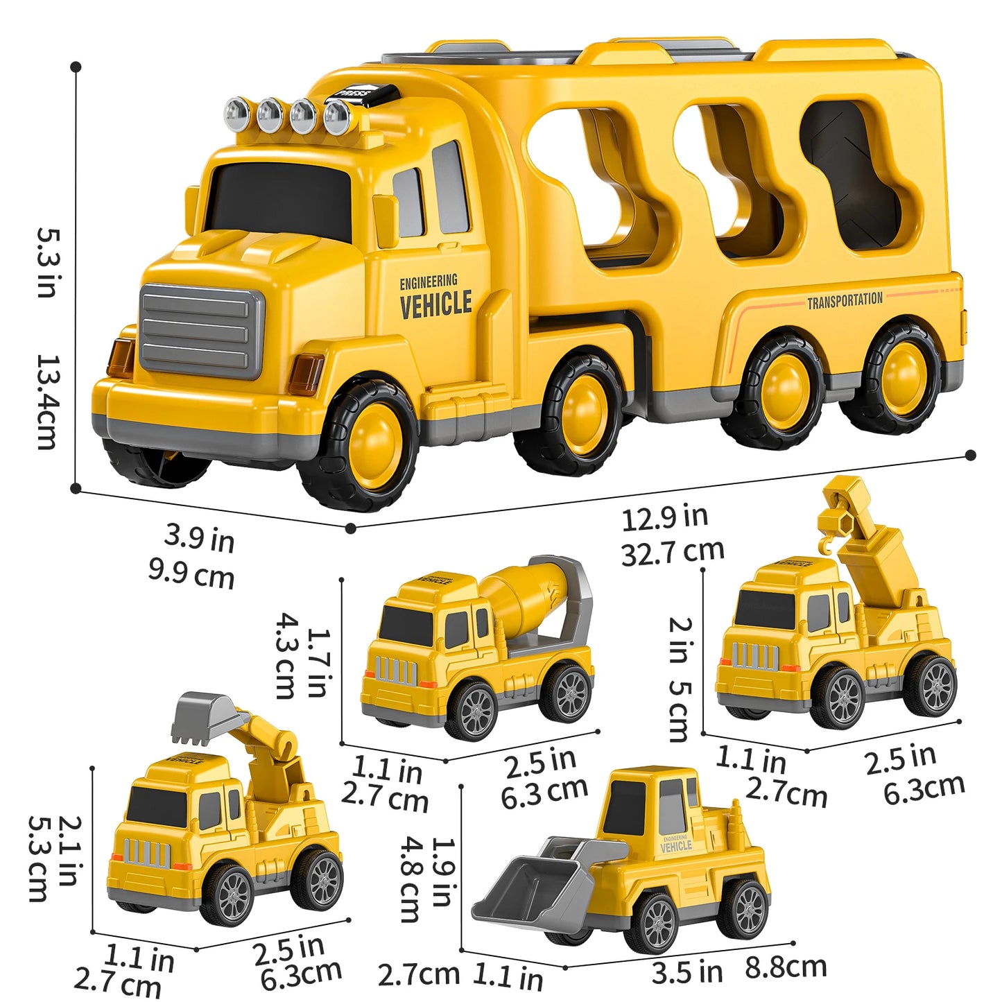 5 In 1 Construction Vehicles Toy