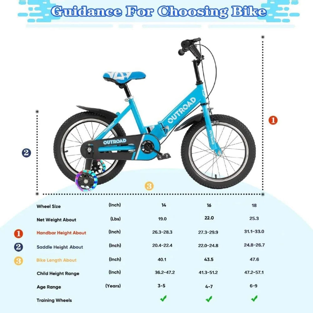 Toddler Bicycles With Flash Lighting Training Bike