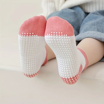 12 Pairs of Boys and Girls Non-Slip Cotton Socks