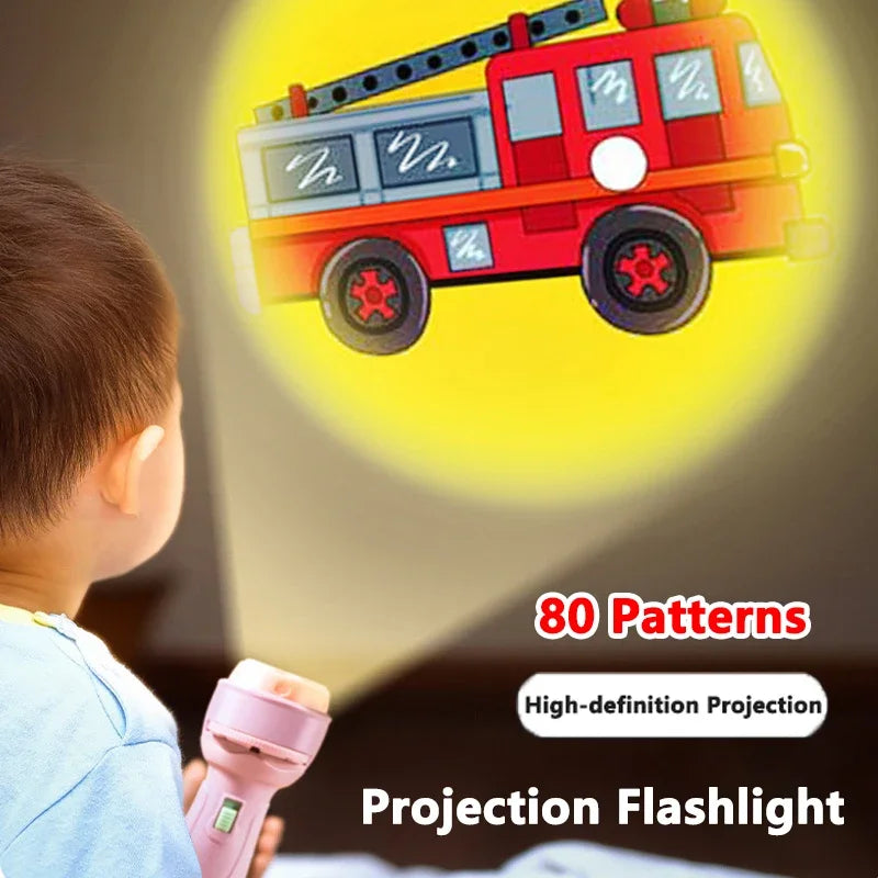 Baby Projector Torch Children Luminous Toys 80 Patterns Cartoon