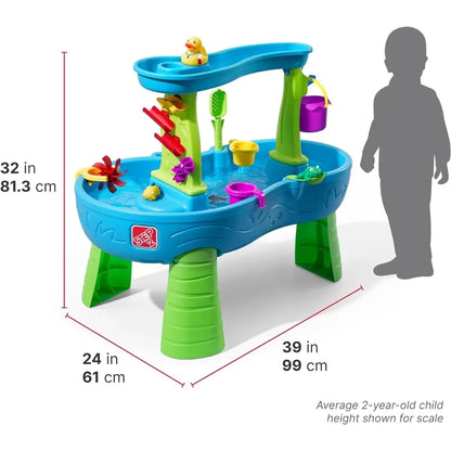 Toddler Water Table, Outdoor Kids Water Sensory Table, Ages 1.5+ Years Old, 13 Piece Water Toy Accessories, Toy Gift for Kids