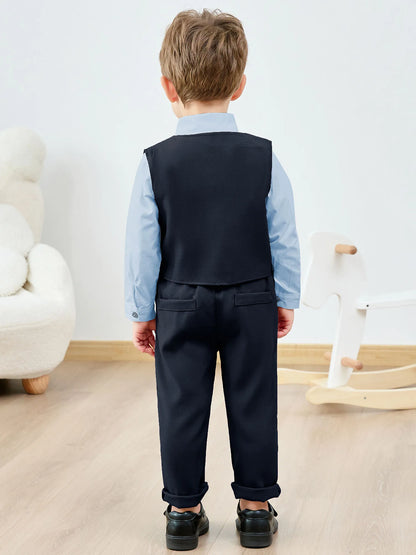 Toddler Baby Boy Suit  Suspender Pants + Bowtie 1-5T