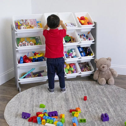 Kids Natural Wood Toy Storage Organizer