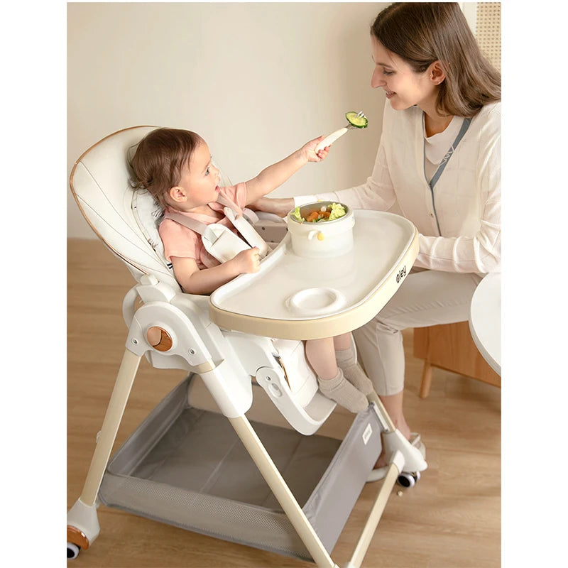 Luxury Baby High Chair with Removable Seat and Tray Adjustable