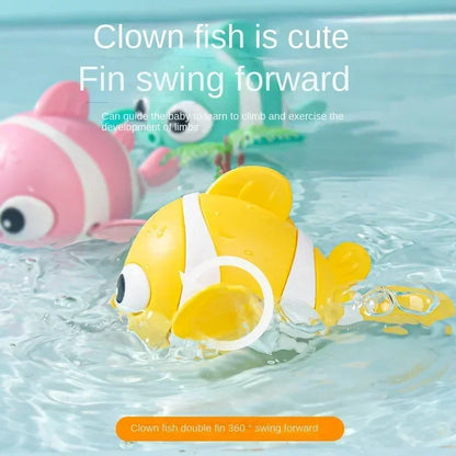 Baby Bath Toys, Cute Swimming Clown Fish Bath Toy,