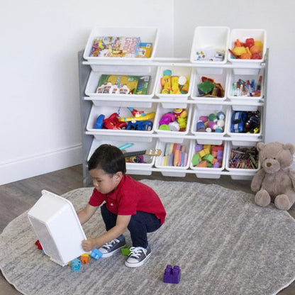 Kids Natural Wood Toy Storage Organizer